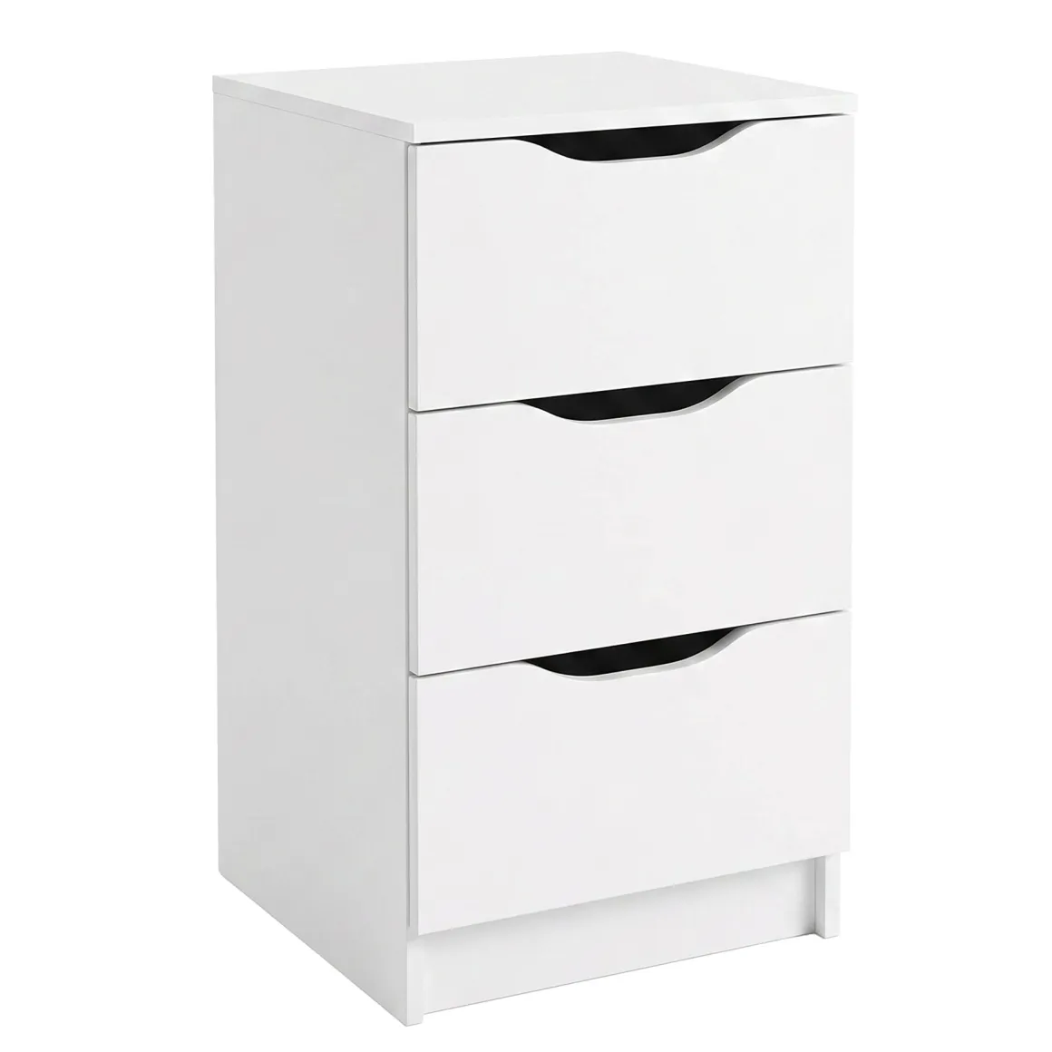 Cassettiera Bianco 3 Cassetti Apertura Scorrevole 71x40x40h cm, Chiusura Scorrevole - Ponte