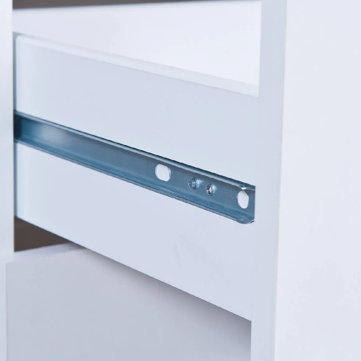 Cassettiera Bianco 3 Cassetti Apertura Scorrevole 71x40x40h cm, Chiusura Scorrevole - Ponte