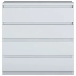 Cassettiere > Dmora Cassettiera 4 Cassetti Apertura Scorrevole 80x47x98h cm, Chiusura Scorrevole - Gorle Bianco