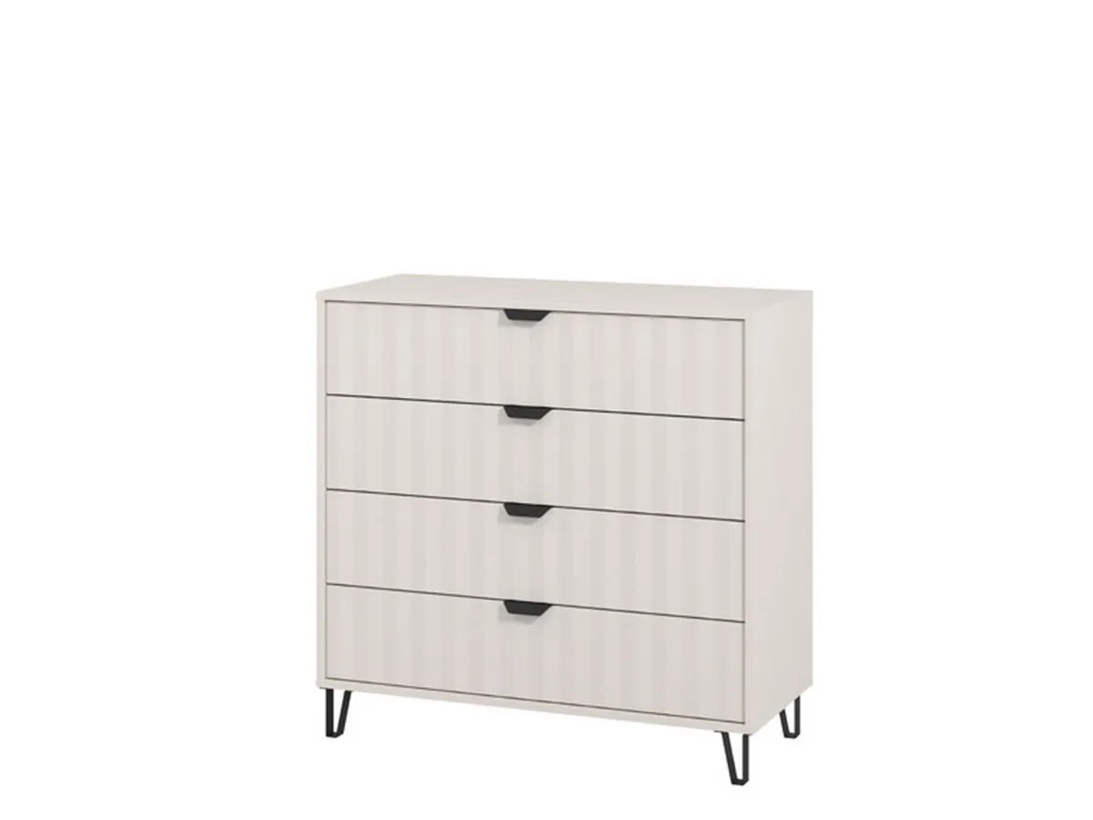 Cassettiere > Dmora Cassettiera Bianco Grigio 4 Cassetti Apertura Scorrevole 93x40x90.5h cm, Chiusura Scorrevole - Maggiora Grigio, Bianco