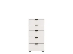 Cassettiere > Dmora Cassettiera Bianco Nero 5 Cassetti Apertura Scorrevole 45x40x95h cm, Chiusura Scorrevole - Mainarda Nero, Bianco
