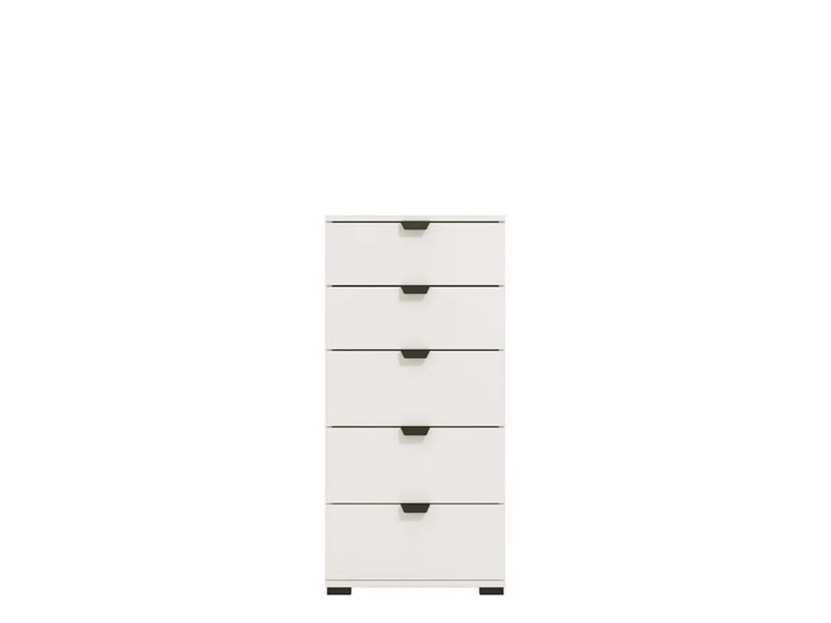 Cassettiere > Dmora Cassettiera Bianco Nero 5 Cassetti Apertura Scorrevole 45x40x95h cm, Chiusura Scorrevole - Mainarda Nero, Bianco