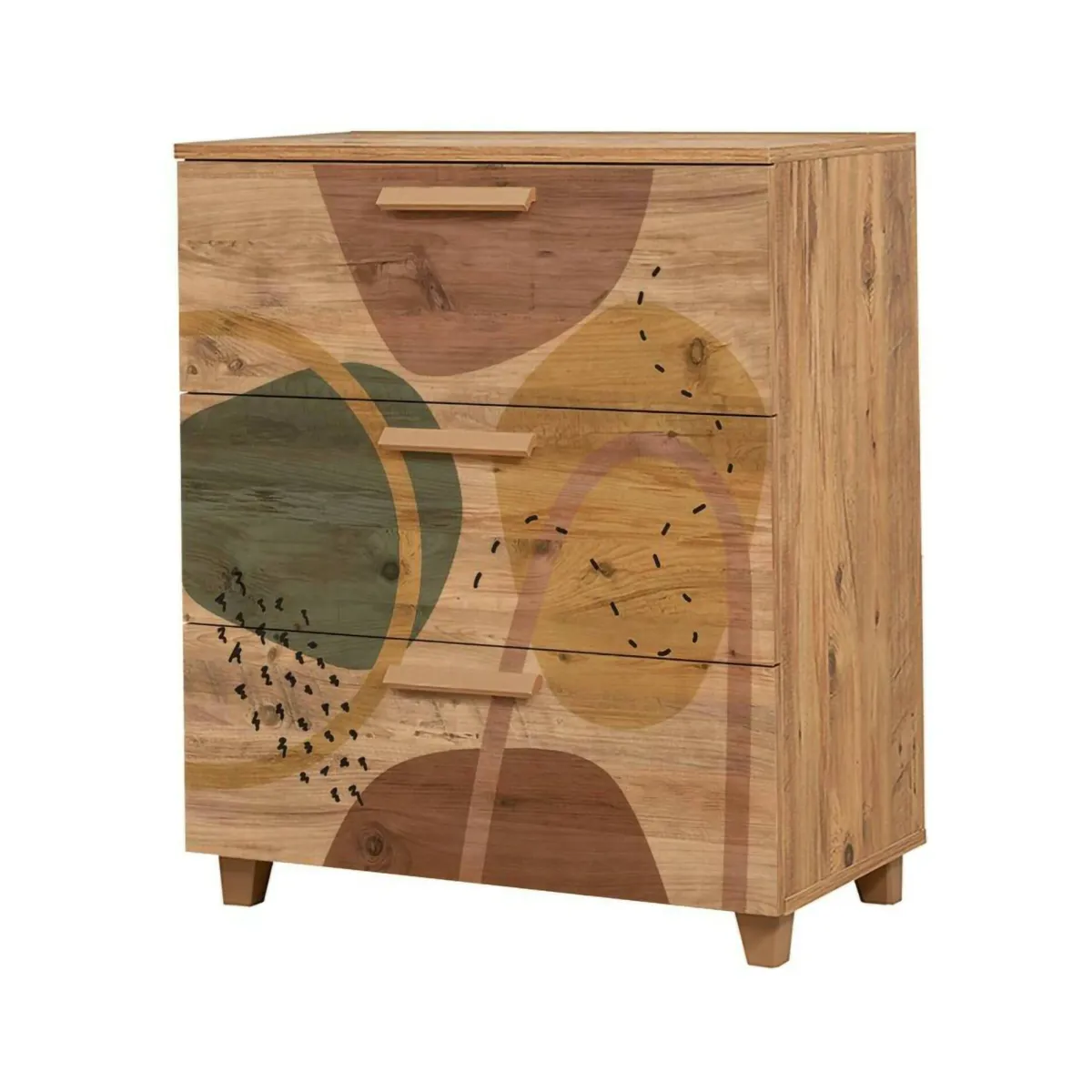 Salotto|Camera Da Letto > Dmora Cassettiera camera da letto quercia 80x95h cm - Dacia Marrone Quercia