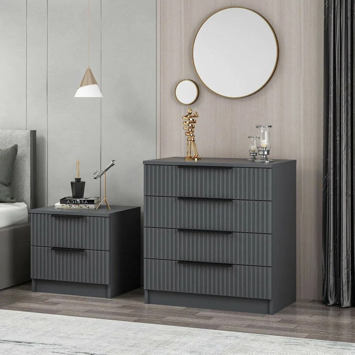 Cassettiera 7 cassetti antracite 72x77h cm - Vicente