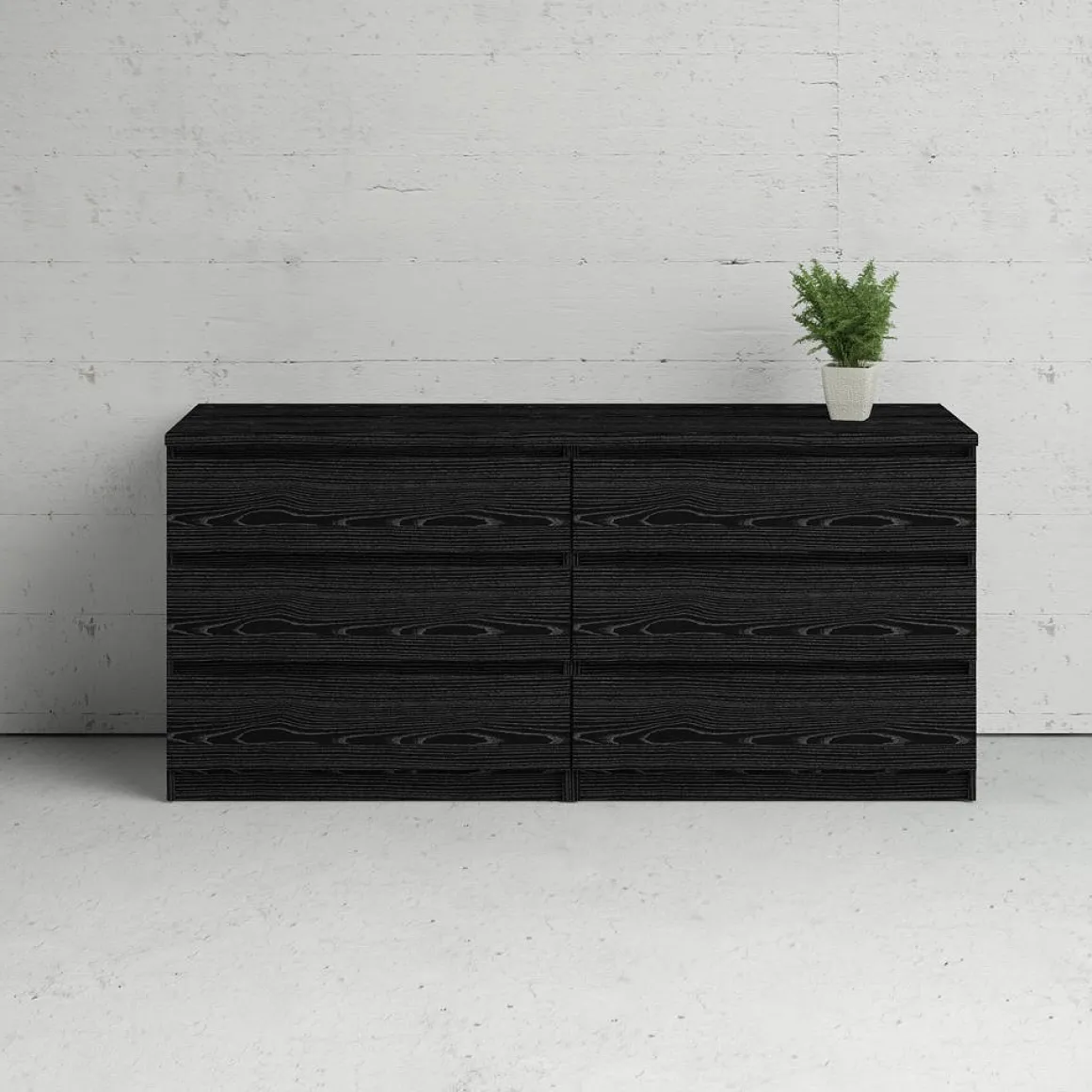 Cassettiera 6 Cassetti Apertura Scorrevole 153.6x50x70.1h cm, Chiusura Scorrevole