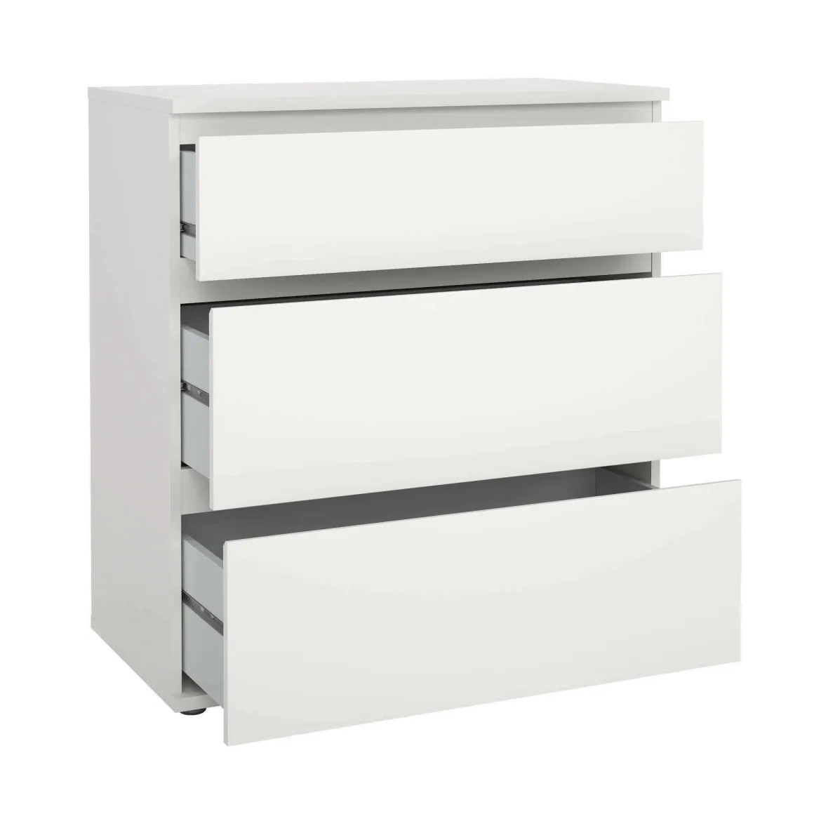 Cassettiera 3 cassetti bianca 76x83h cm - Aski