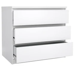 Cassettiere > Dmora Cassettiera 3 cassetti bianca lucida 77x68h cm - Kajiki Bianco Lucido