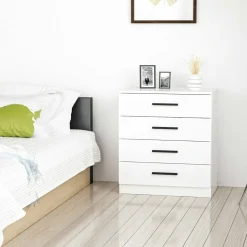 Cassettiere > Dmora Cassettiera 4 cassetti bianca 70x42h cm - Kalmaegi Bianco