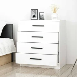 Cassettiere > Dmora Cassettiera 4 cassetti bianca 70x42h cm - Kalmaegi Bianco