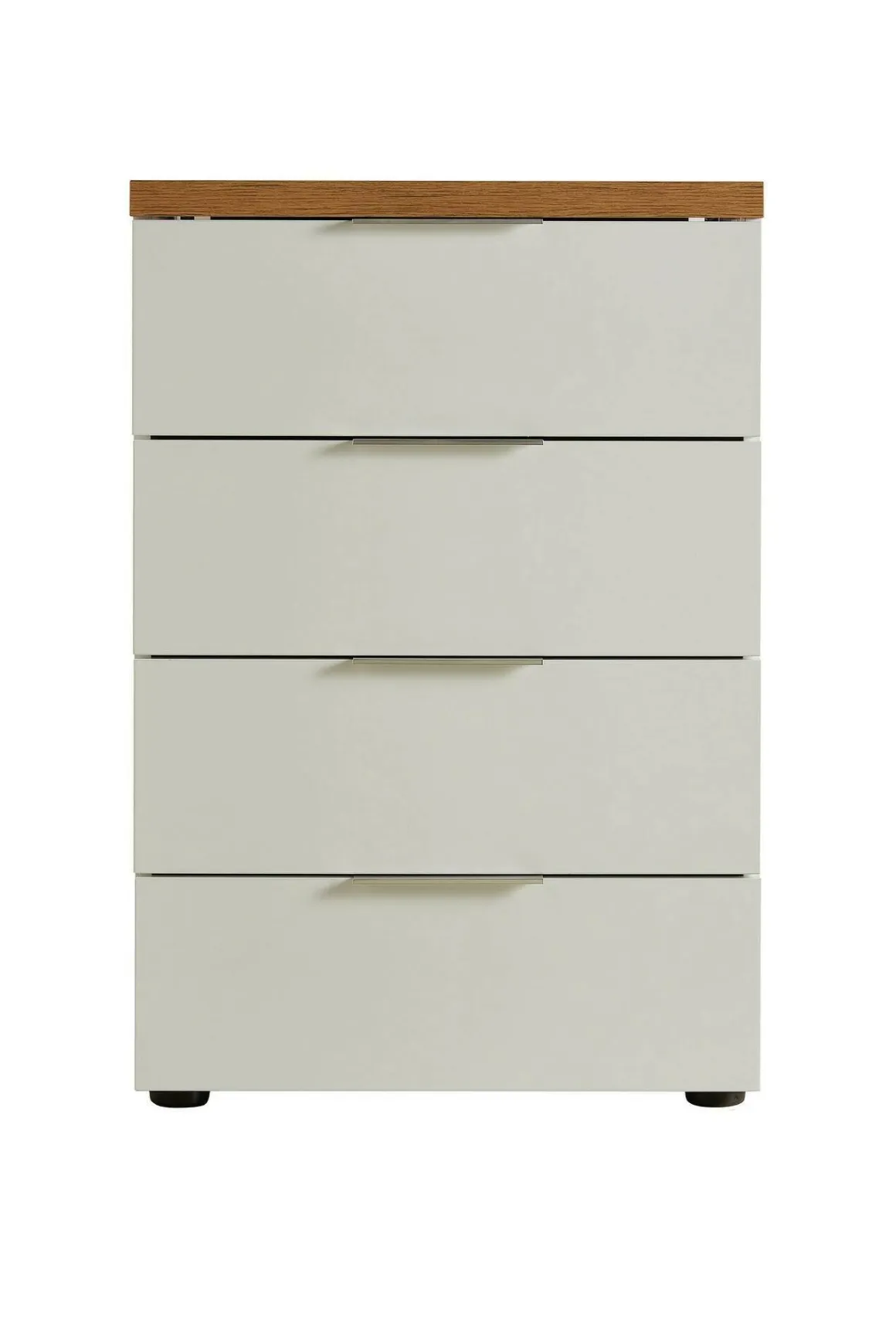 Cassettiera 4 cassetti bianca lucida e rovere 60x89h cm - Amman