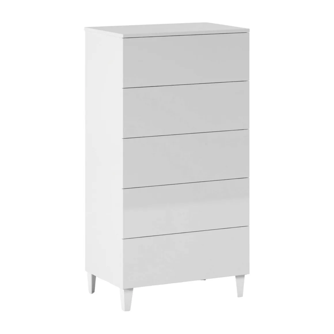 Cassettiera 5 cassetti bianca 61x117h cm - Aaron