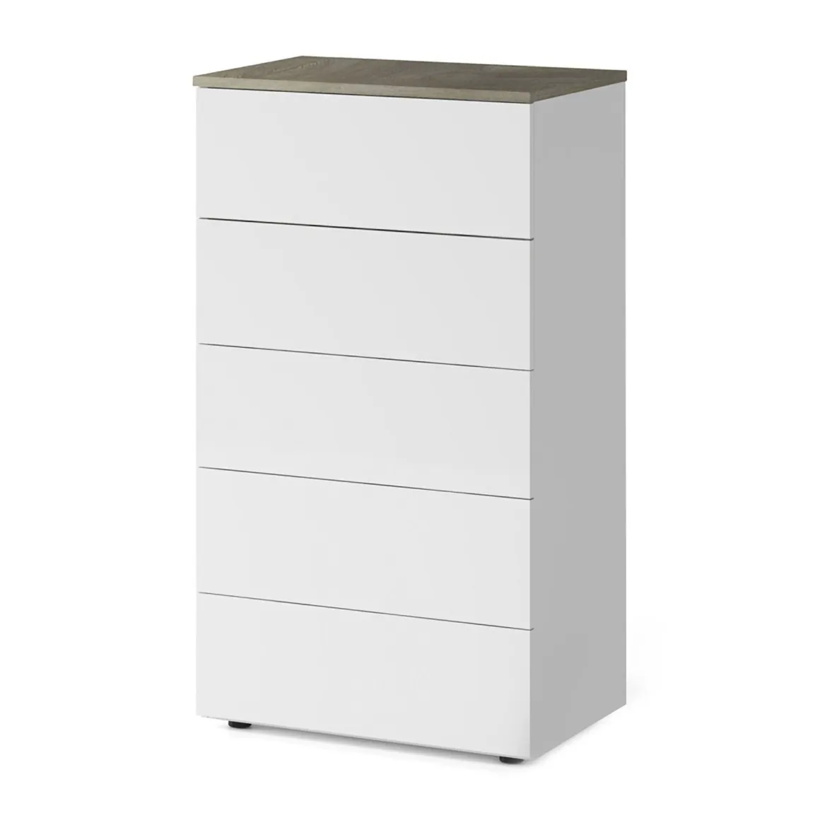 Cassettiera 5 cassetti bianca e rovere 61x109h cm - Amazon