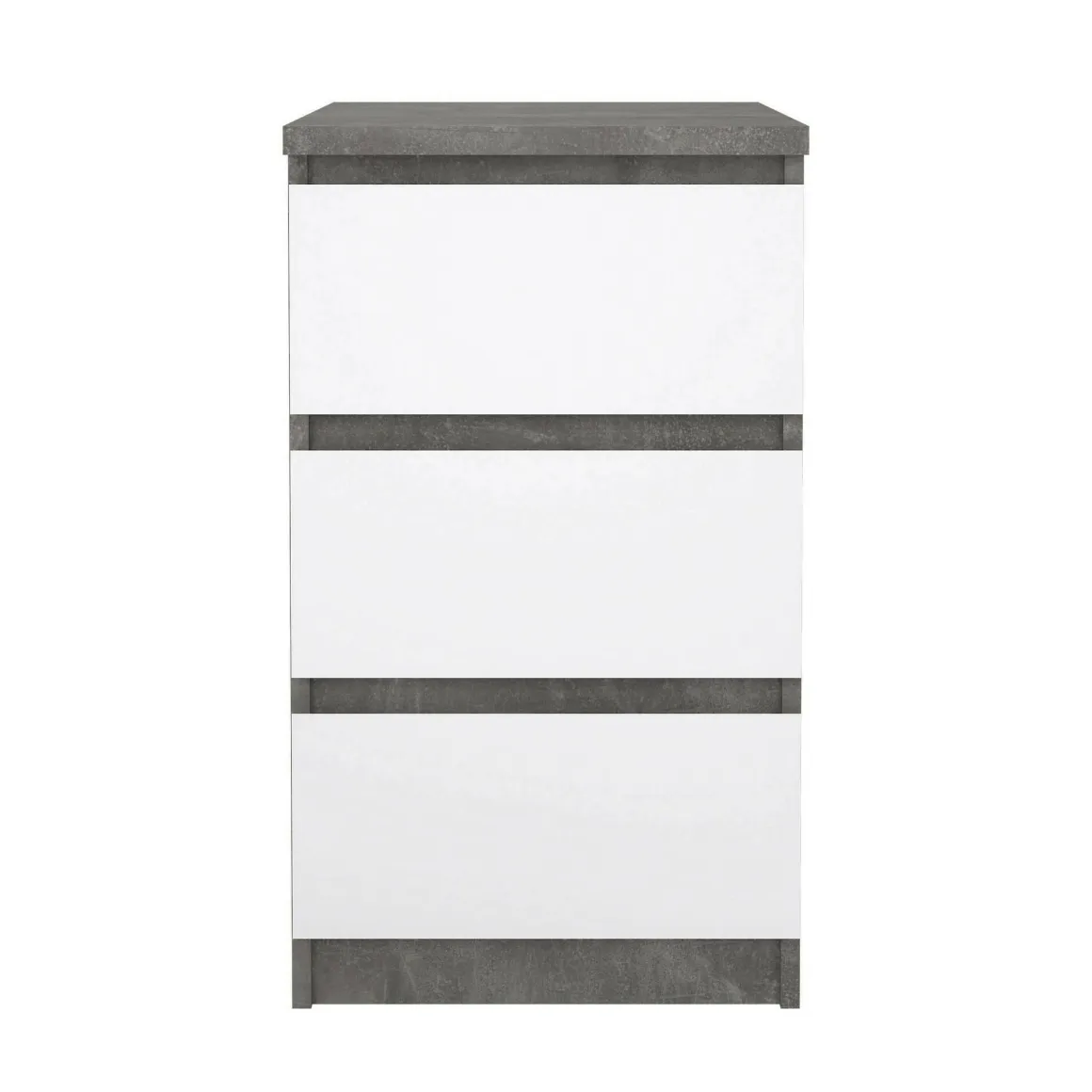 Cassettiera 3 cassetti cemento e bianca lucida 50x70h cm - Accudino