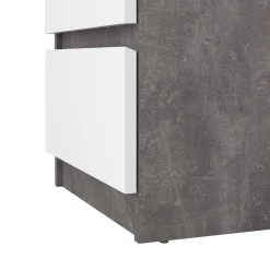 Cassettiera 3 cassetti cemento e bianca lucida 50x70h cm - Accudino