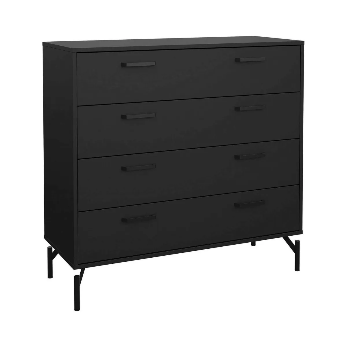 Cassettiere > Dmora Cassettiera 4 cassetti nera 98x95h cm - Puglia Nero