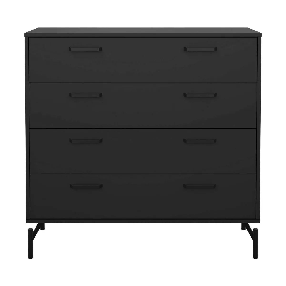 Cassettiere > Dmora Cassettiera 4 cassetti nera 98x95h cm - Puglia Nero