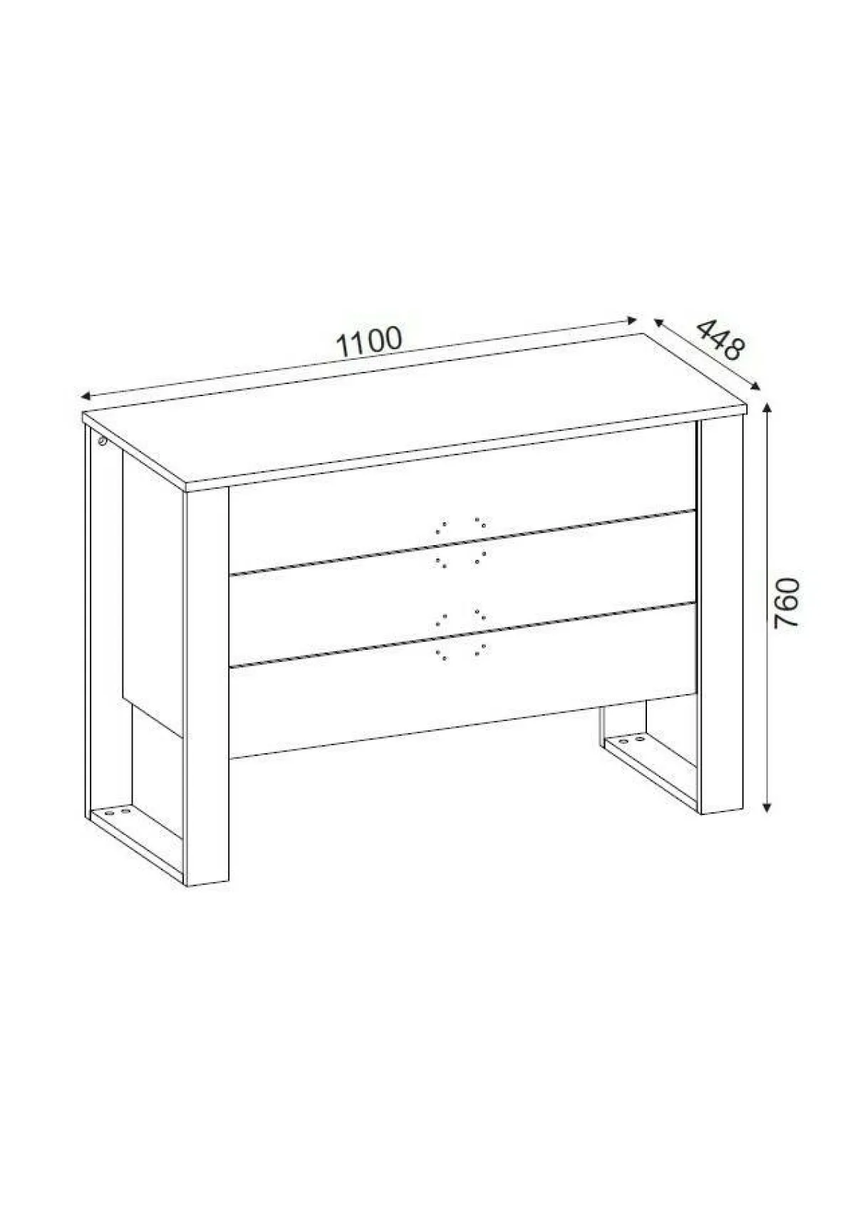 Cassettiere > Dmora Cassettiera 3 cassetti noce e antracite 110x76h cm - Jova Nero Antracite, Marrone Noce