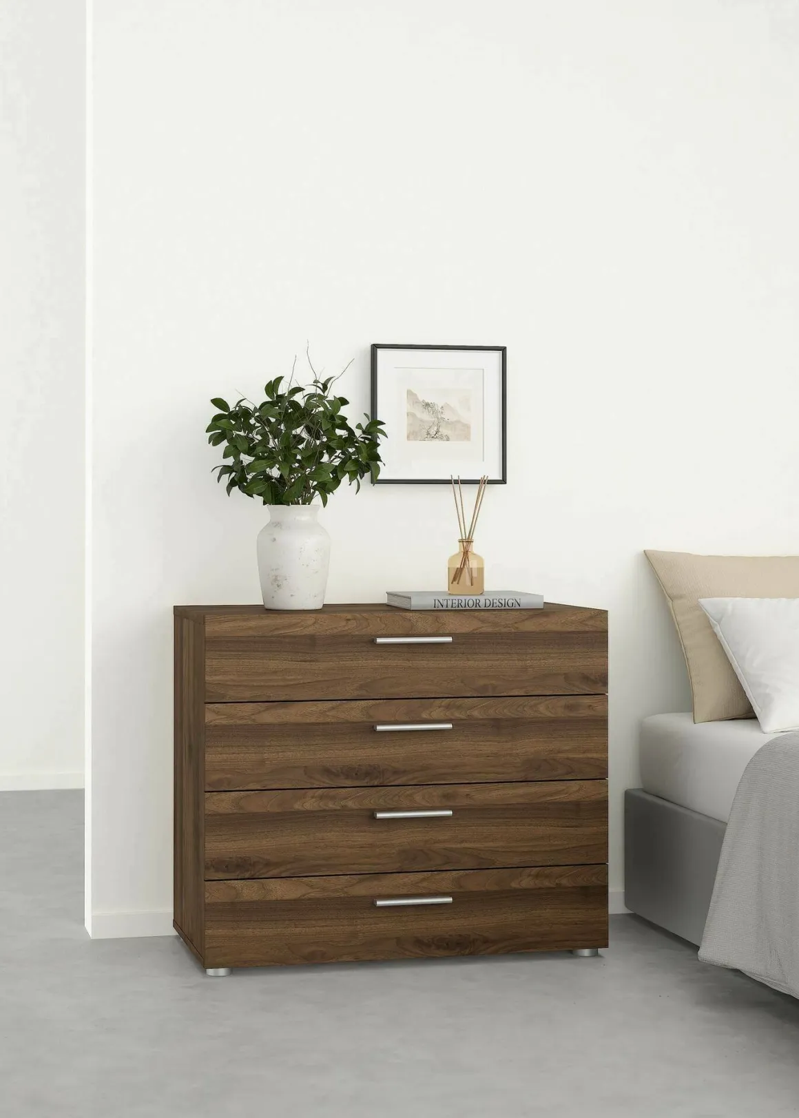 Cassettiera 4 cassetti noce 80x68h cm - Arwen