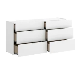 Salotto|Camera Da Letto > Dmora Cassettiera con maniglie bianca 120x62h cm - Avana Bianco
