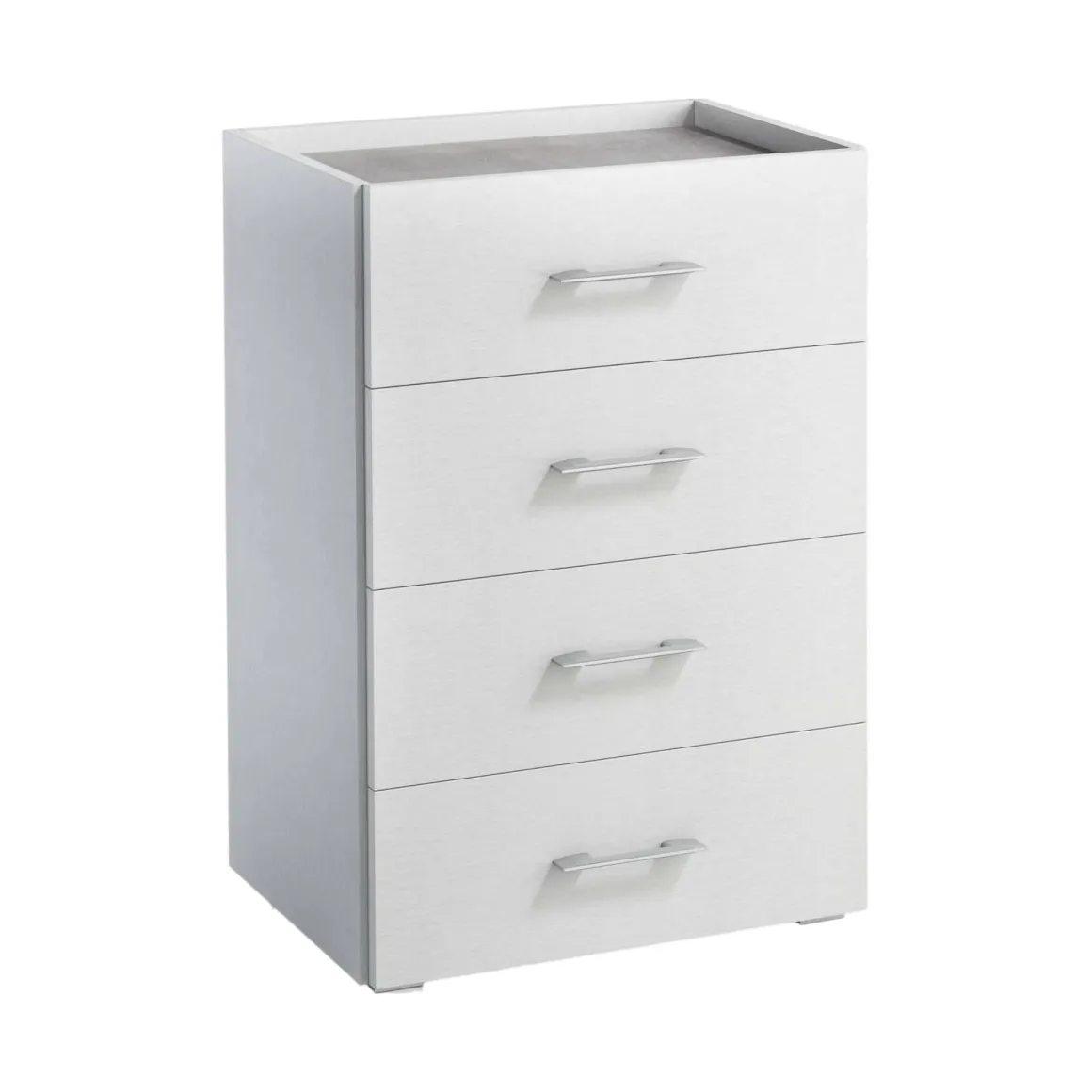 Salotto|Camera Da Letto > Dmora Cassettiera con maniglie bianca 78x95h cm - Aquilea Bianco