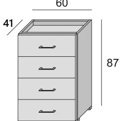 Salotto|Camera Da Letto > Dmora Cassettiera con maniglie bianca 78x95h cm - Aquilea Bianco