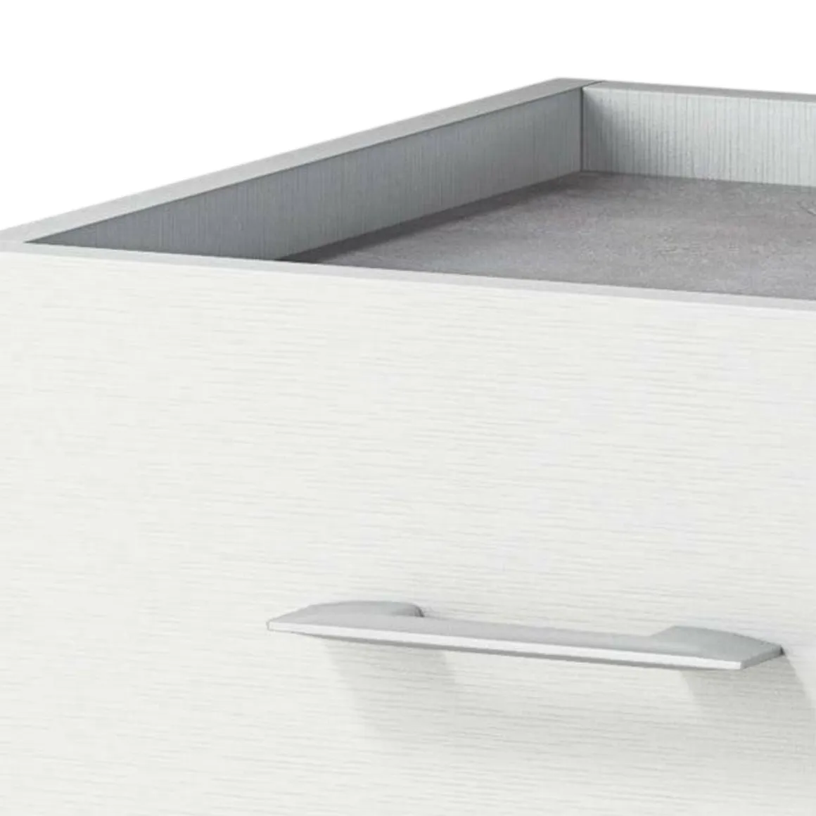 Salotto|Camera Da Letto > Dmora Cassettiera con maniglie bianca 78x95h cm - Aquilea Bianco