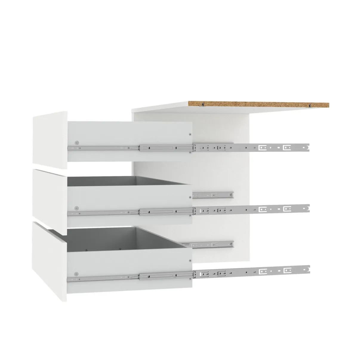Cassettiere > Dmora Cassettiera con maniglie bianca 87x69h cm - Boulogne Bianco