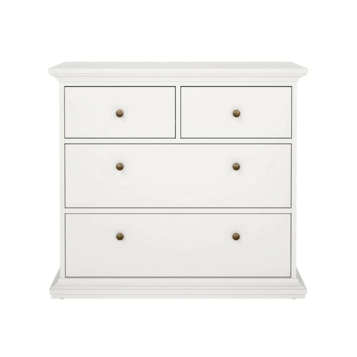 Cassettiere > Dmora Cassettiera con maniglie bianca 96x86h cm - Arika Bianco