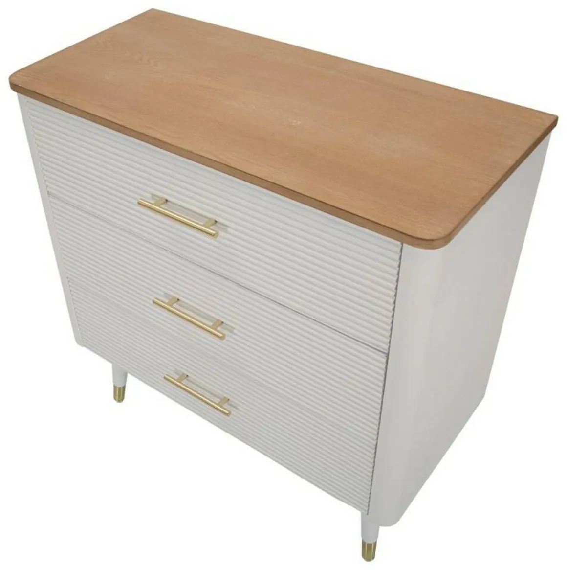 Cassettiera con maniglie bianca e marrone 78x80h cm - Phaidone