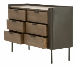 Cassettiera con maniglie grigia e marrone 120x79h cm - Kasten