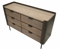 Cassettiera con maniglie grigia e marrone 120x79h cm - Kasten