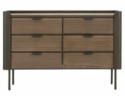Cassettiera con maniglie grigia e marrone 120x79h cm - Kasten