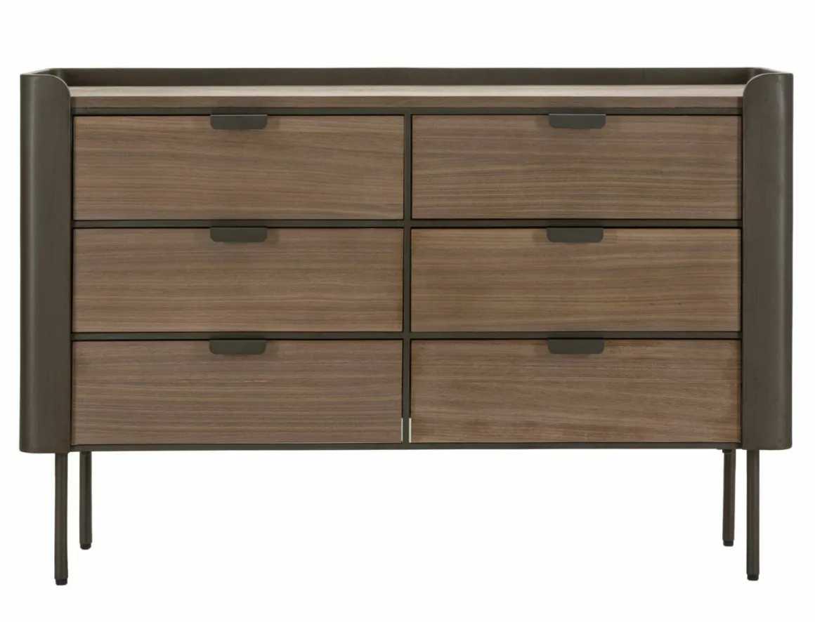 Cassettiera con maniglie grigia e marrone 120x79h cm - Kasten