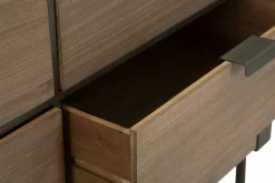 Cassettiera con maniglie grigia e marrone 120x79h cm - Kasten