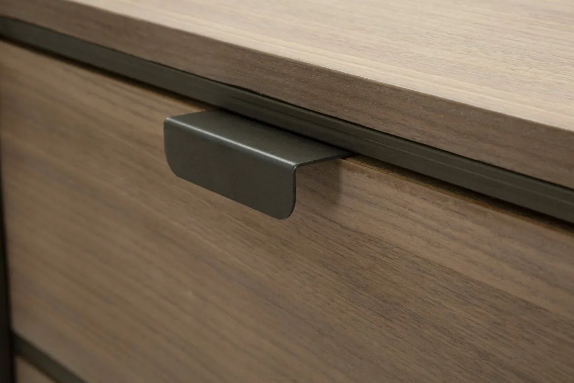 Cassettiera con maniglie grigia e marrone 120x79h cm - Kasten