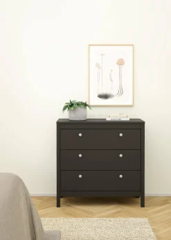 Cassettiera con maniglie nera 82x79h cm - Sagar