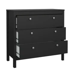 Cassettiera con maniglie nera 82x79h cm - Sagar
