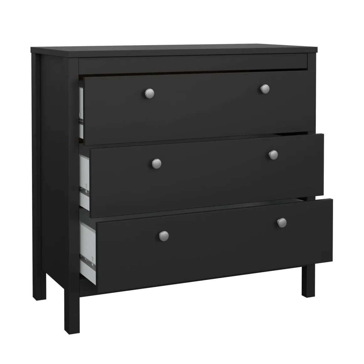 Cassettiera con maniglie nera 82x79h cm - Sagar