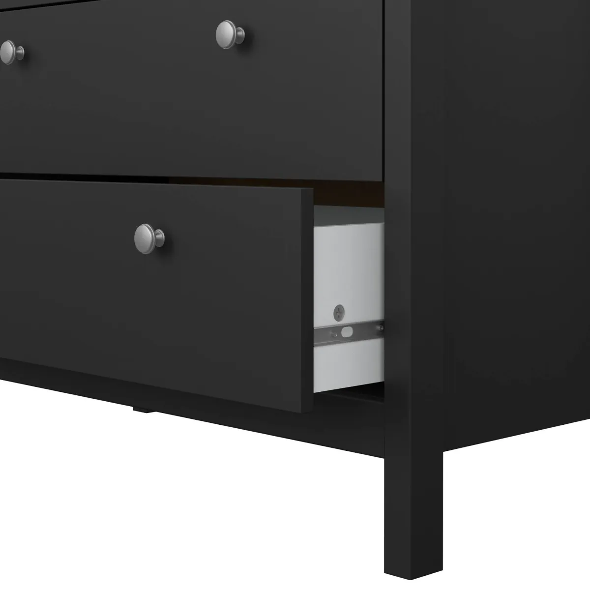 Cassettiere > Dmora Cassettiera con maniglie nera 82x98h cm - Nicholas Nero