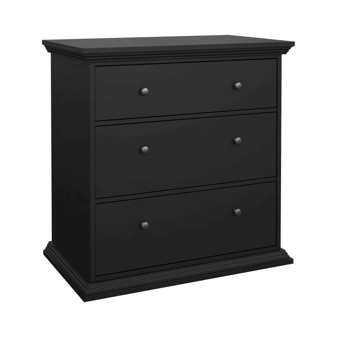 Cassettiera con maniglie nera 86x88h cm - Domeng
