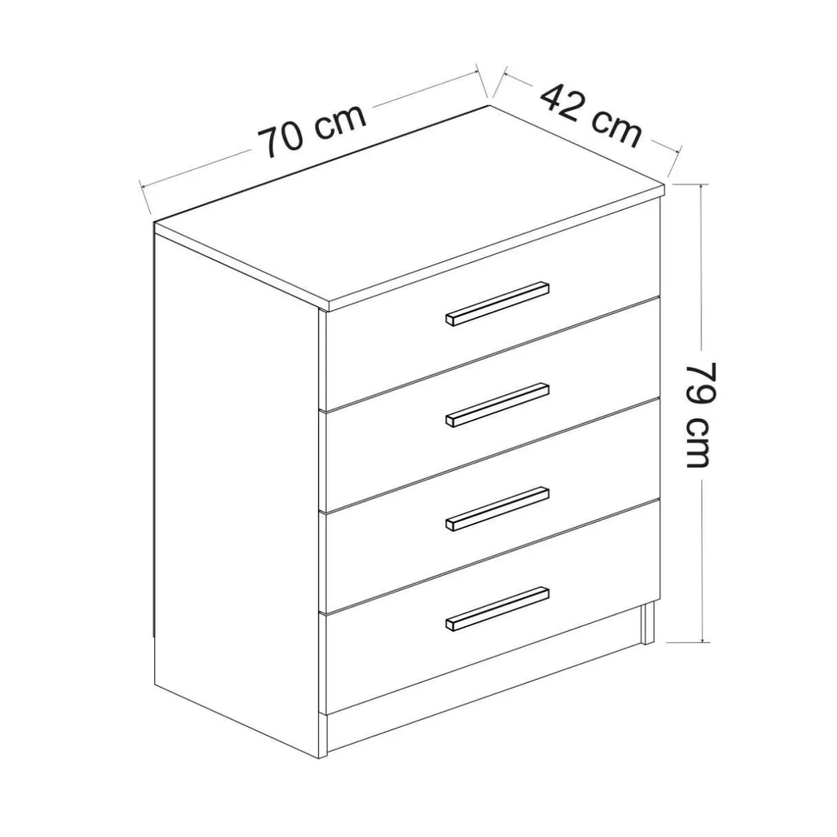 Cassettiere > Dmora Cassettiera con maniglie noce 70x42h cm - Kalmaegi Marrone Noce