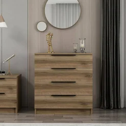 Cassettiera con maniglie noce 73x77h cm - elysee
