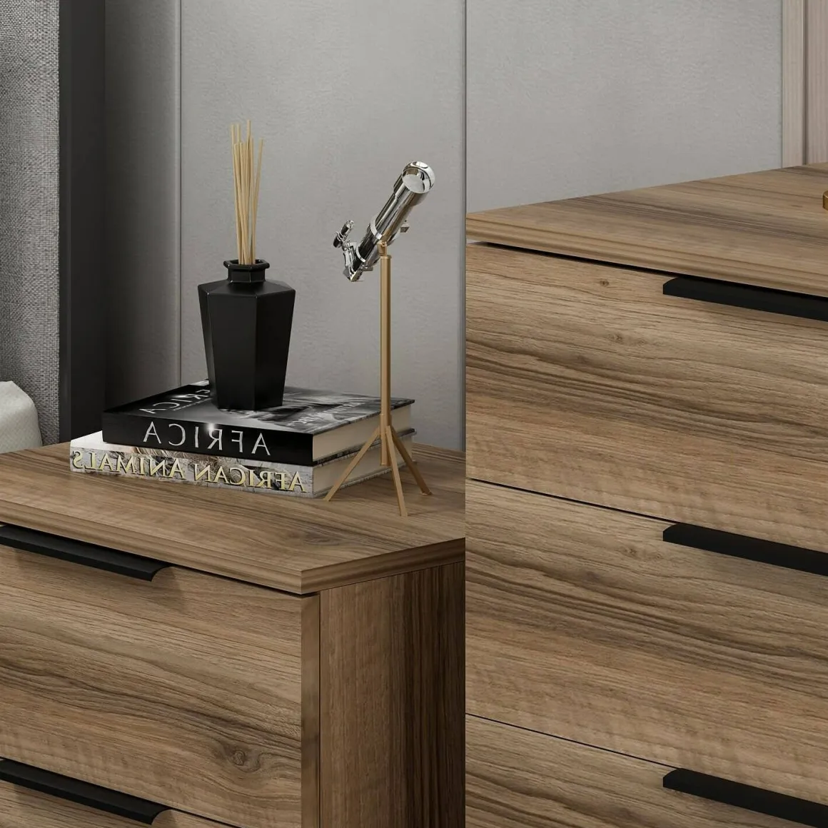 Cassettiera con maniglie noce 73x77h cm - elysee