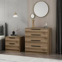 Cassettiera con maniglie noce 73x77h cm - elysee