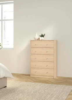 Cassettiera con maniglie rovere 72x108h cm - Contessa