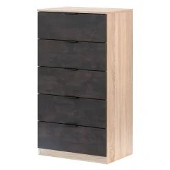 Cassettiera con maniglie rovere e antracite 60x110h cm - Armenia