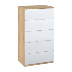 Cassettiera con maniglie rovere e bianca 60x110h cm - Armenia