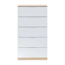 Cassettiera con maniglie rovere e bianca 60x110h cm - Armenia