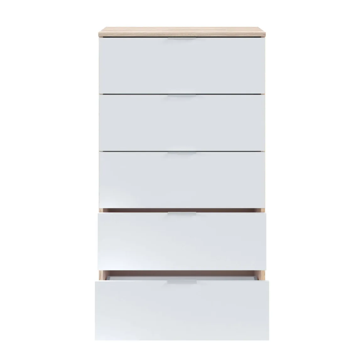 Cassettiera con maniglie rovere e bianca 60x110h cm - Armenia