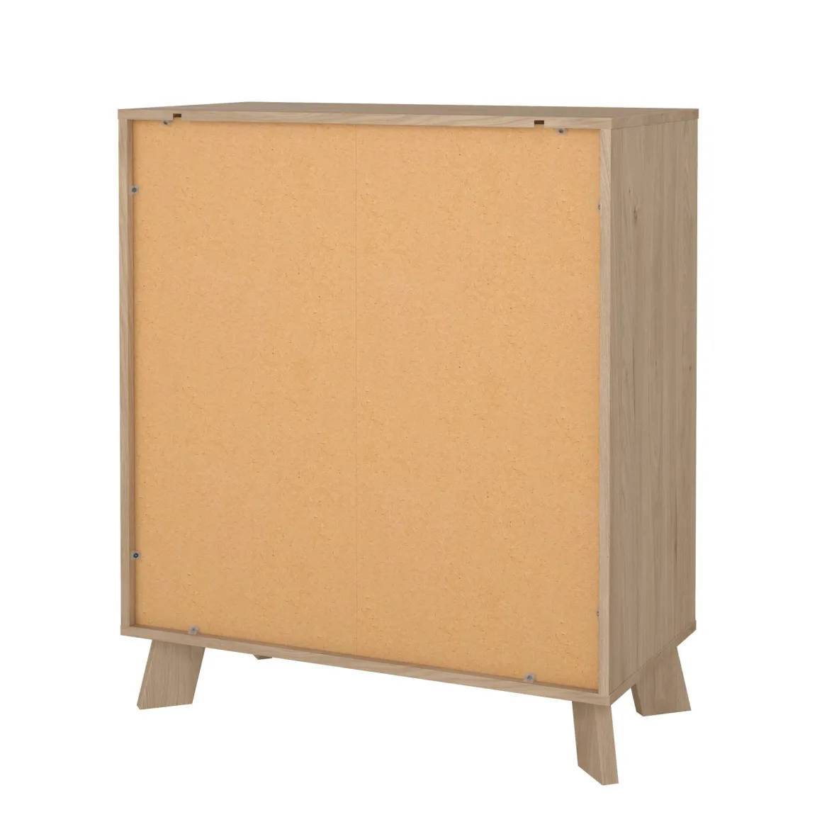 Cassettiera con maniglie rovere e bianca 78x92h cm - Alamid